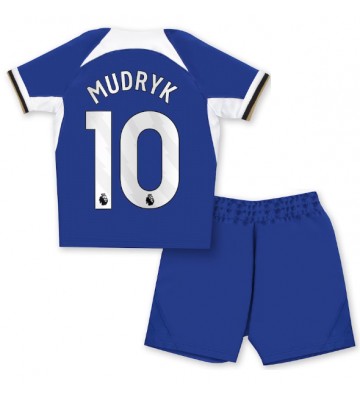Chelsea Mykhailo Mudryk #10 Hemmakläder Barn 2023-24 Kortärmad (+ Korta byxor)